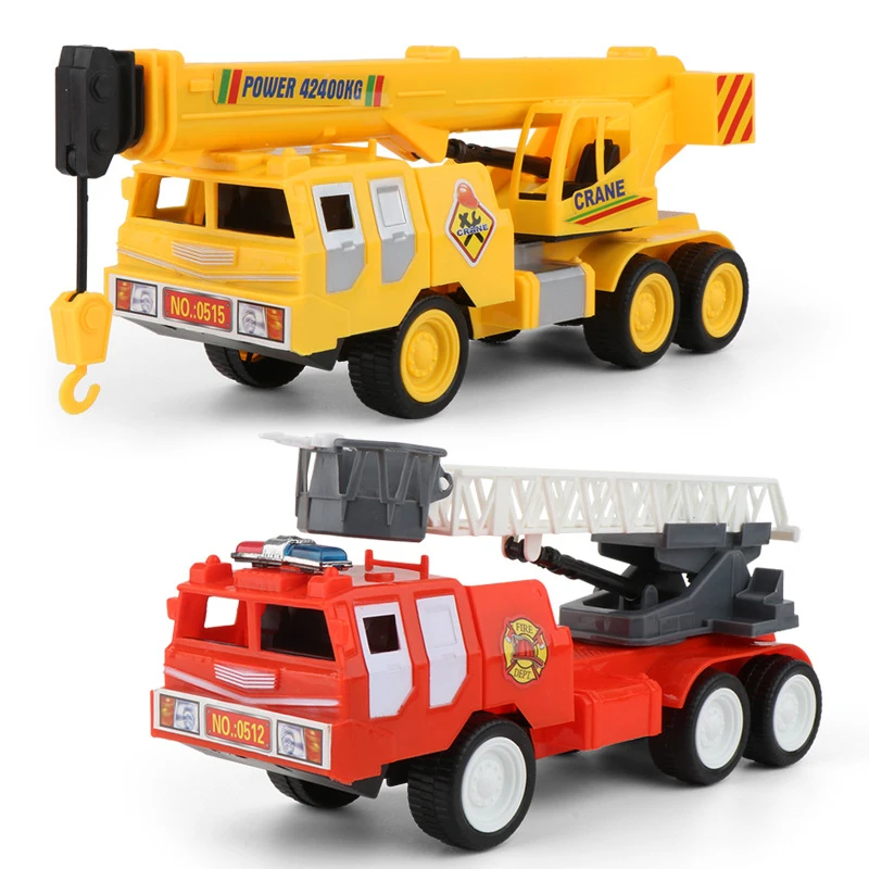 
1:36 Large Inertia Fire Engine Truck Ladder Truck 360 Degrees Rotatable Ladder Ground Engineering Truck Toy for Kids 