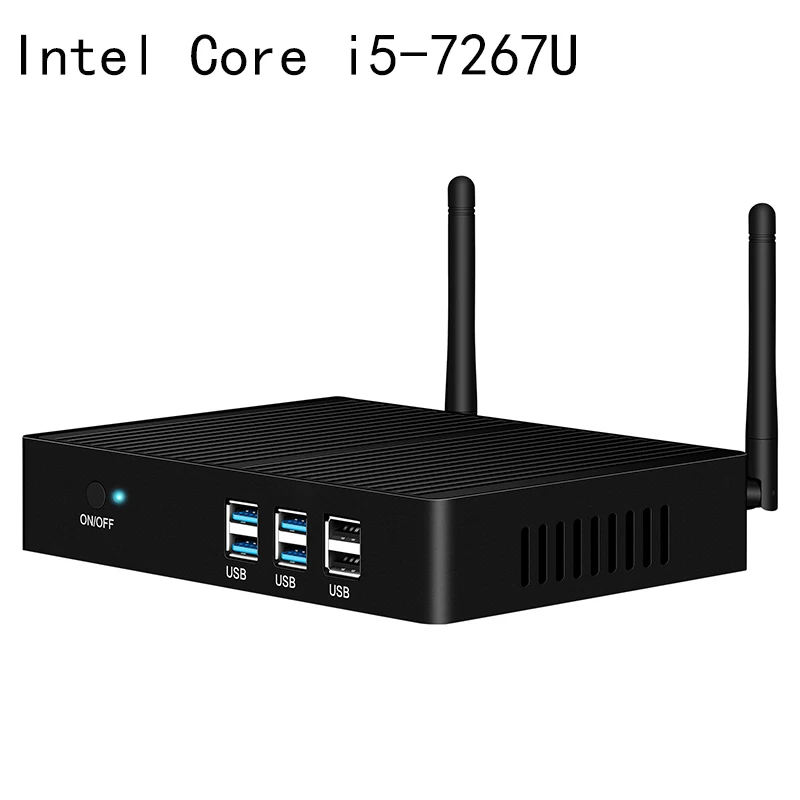 Ядро i7-4267U безвентиляторный мини-ПК VGA Wi-Fi Gigabit Ethernet HTPC офиса Micro компьютер