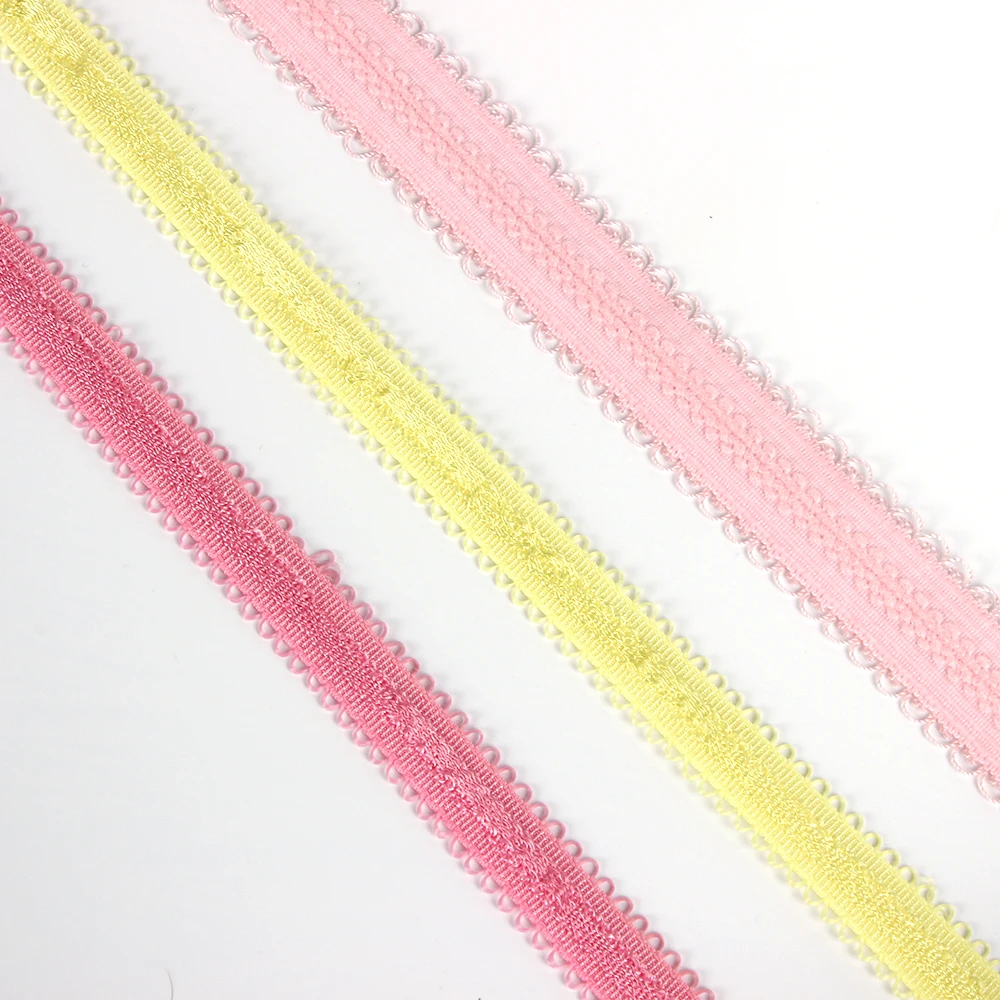 Latest Design Eco-Friendly Shoulder Both Side Picot Elastic Bra Strap Shoulder Tape