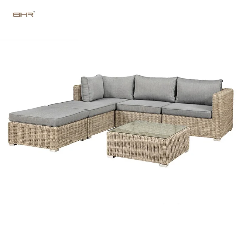 2021 Trend design  high-grade green health rattan round wicker garden patio synthetic rattan furniture sets