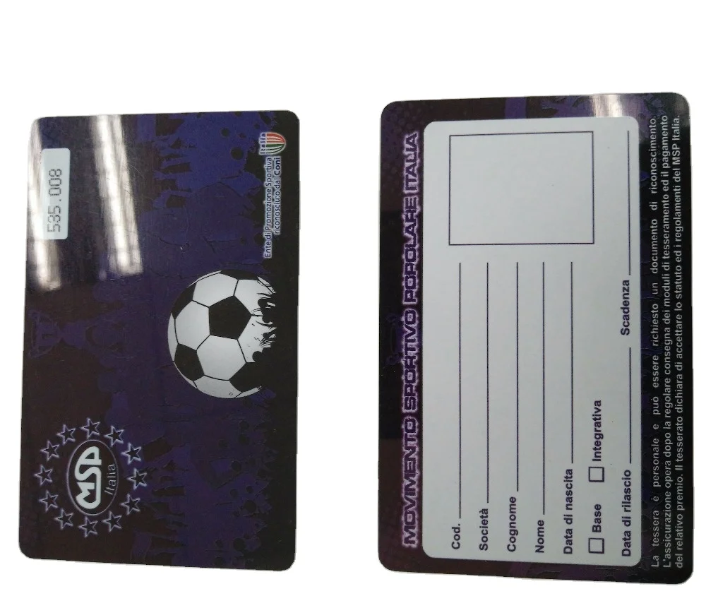 Small cheap silver foil embossed business supermarket club membership card