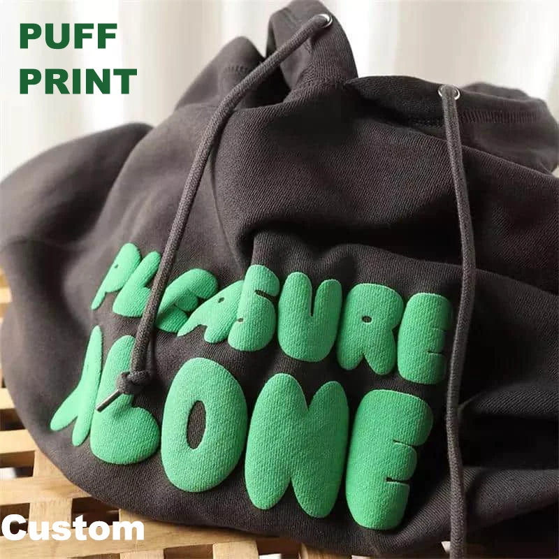 manufacturer string 100% cotton heavy weight 3d puff printing vinyl sweatshirts hoodies for men custom clothes