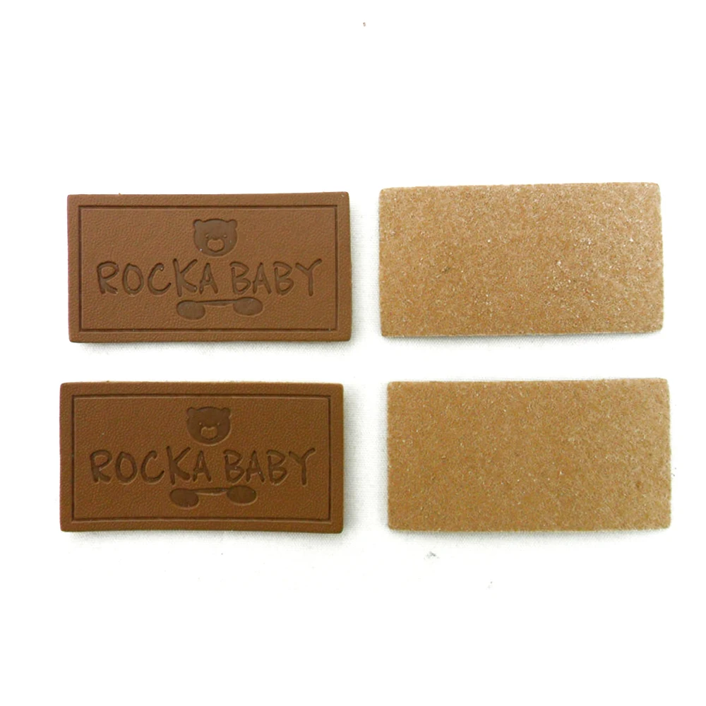 Patch Label Logo Embossed Sewing On Pu Leather Patch With Signature Branding On Custom Garment Custom Logo Jeans Leather Label