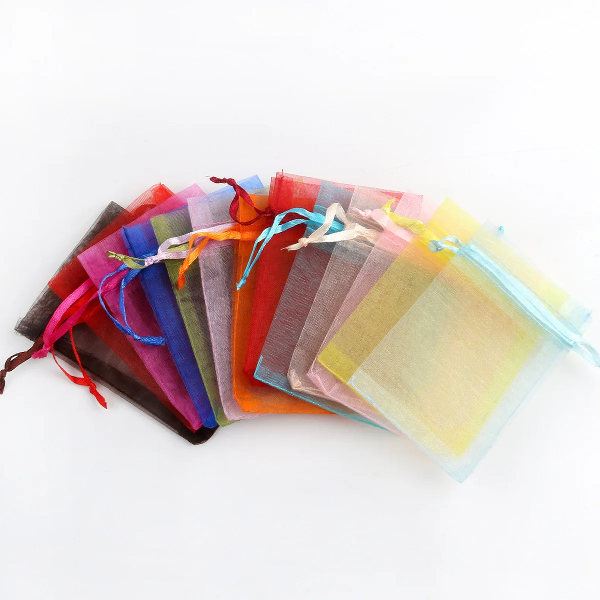 Drawstring Pouches Mixed Color organza pouch sac en tulle Western Wedding Packing Pcs Small Material CWP