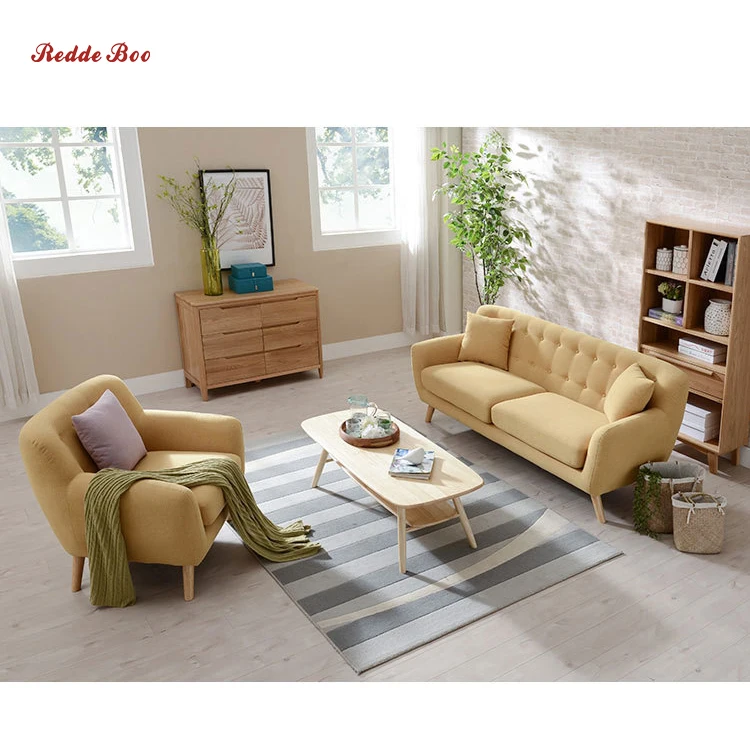 
Nordic fabric sofa small apartment sofa modern living room three-seat sofa F269 