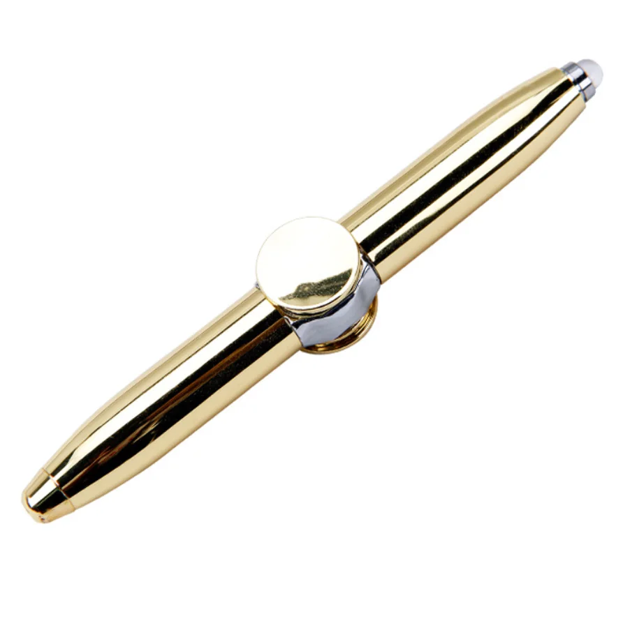 Hot Sale Fingertip Gyro Pen Stress Reliever Toy Color Rotating Luminous Pen LED Metal Ballpoint Pen