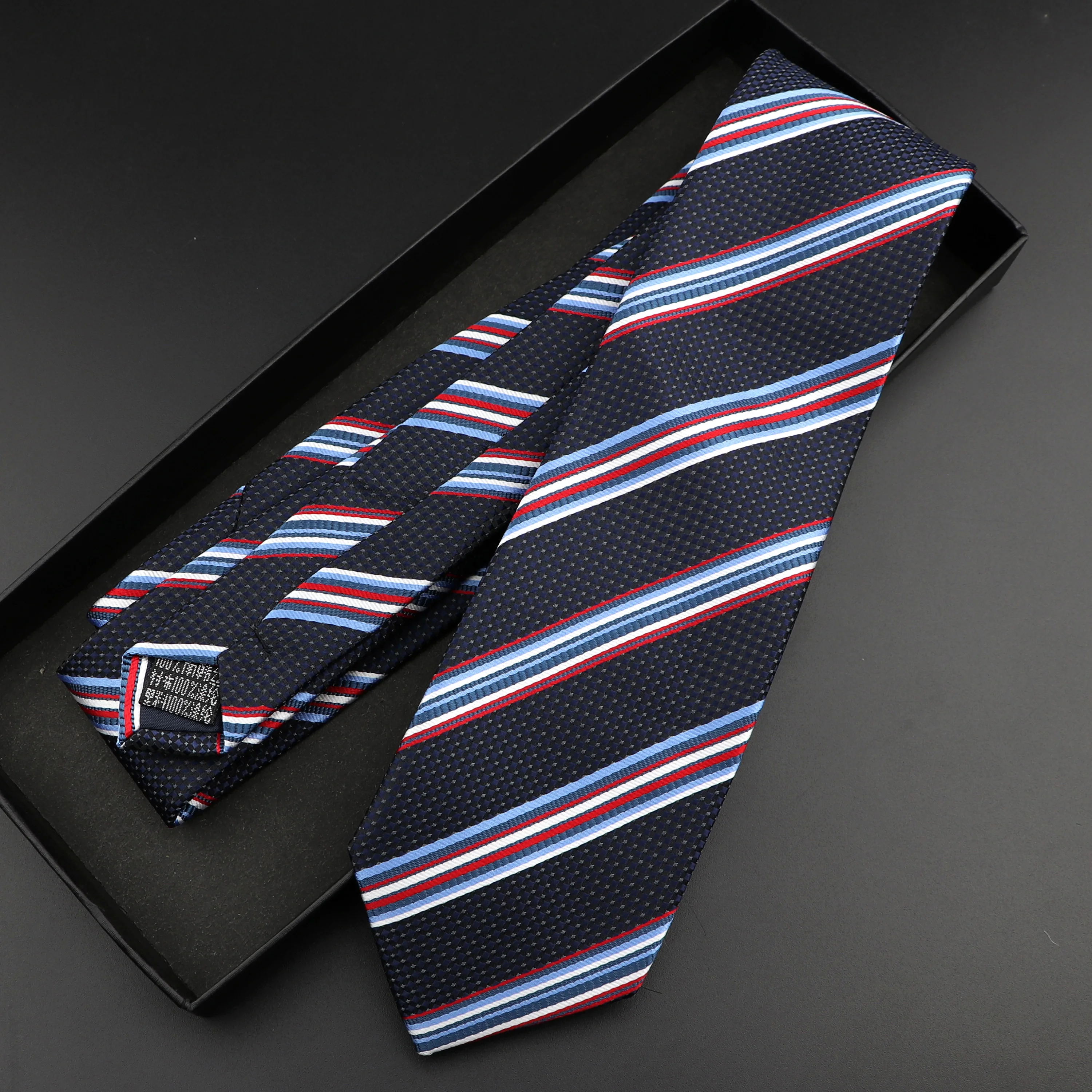 Мода полиэстер галстук для мужчин деловой встречи Gravatas в повседневном стиле мужская формальная 7 см тонкий Оптовая Продажа Полосатые Кофты с галстуком-бабочкой, рубашка аксессуары Лот