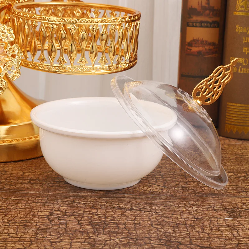 Table Wedding Display Decorative Gold Silver Deco Plated Round Dry Fruit Candy Box Table Display Serving Candy Tray 6 Bays