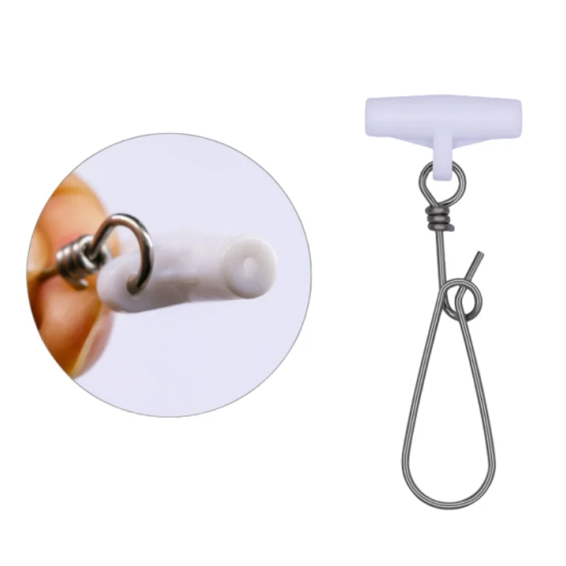 Wholesale Plastic72MM Head Swivel Hooked Snap lock fishing Sliders High-strength Sinker Slides Swivels for Braid Fishing Li