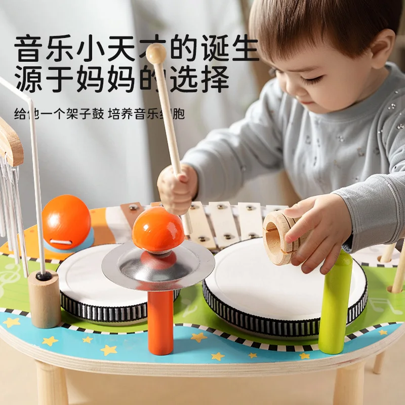 Wooden Drum Toy Set Puzzle Early Education Music Toy for Enlightening Children Wholesale Wooden Drum Toys
