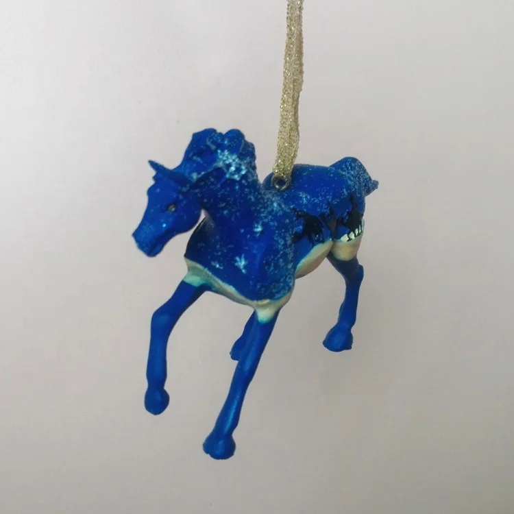 
personalized horse hanging Christmas ornament type mini resin horse statue for sale 