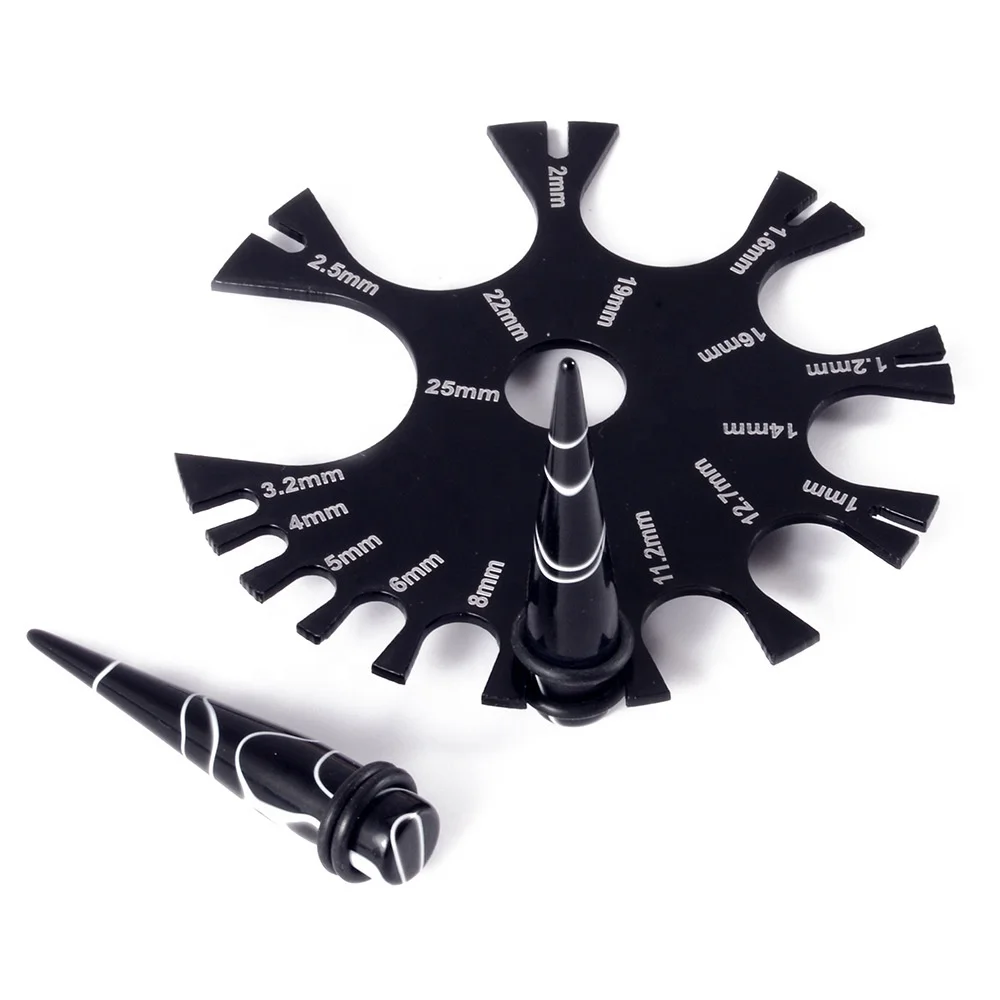 Acrylic Double-sided scale Round Caliper Dial Piercing Needle Measuring Device Plug Tunnels Diameter Piercing Measure Tool