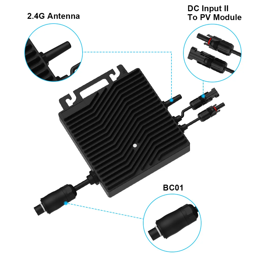 Household Micro Inverters 800W Solar Inverter Plug Cord Length 3Meters 1000W Solar Panel Solar Micro Inverter