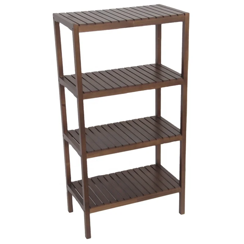 JB Factory Price Chocolate Book Sundries Vertical Four Layer Shelf Broom Display Rack