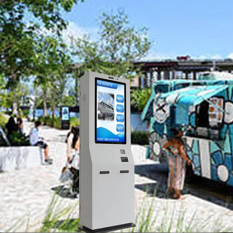 Crtly Cashless QR Code Mobile POS Terminal IP65 Waterproof Anti-theft Outdoor Android Self Service Touch Screen Payment Kiosks