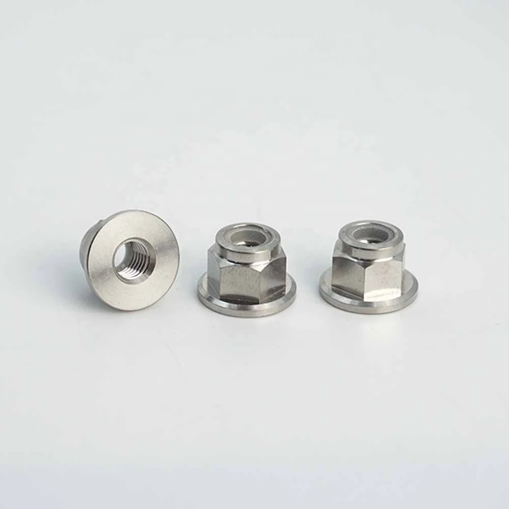 DIN6926 GR5 m6/8/10/12/15/20 automotive bike motorcycle Hex Flange titanium nylon locking nut