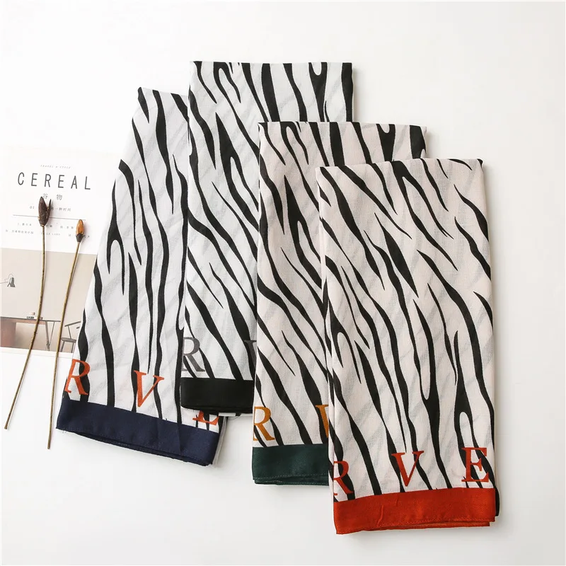 Женский пляжный шифоновый шарф с принтом зебры, летняя шаль с принтом животных, 2021