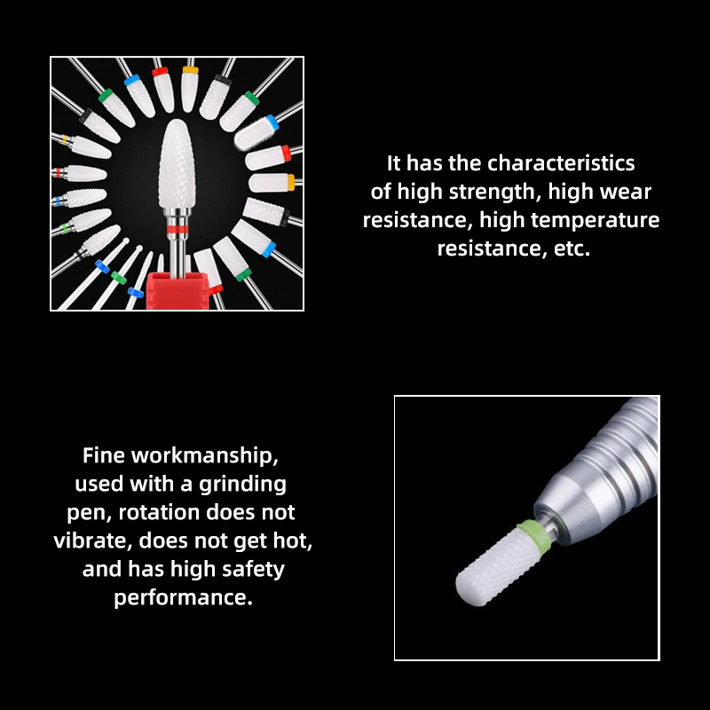 Professional Corn File Electric Carbide Head Bits Bullet Burr Manicure Set Ceramic Nail Drill Art Bit Milling Cutter Polishing