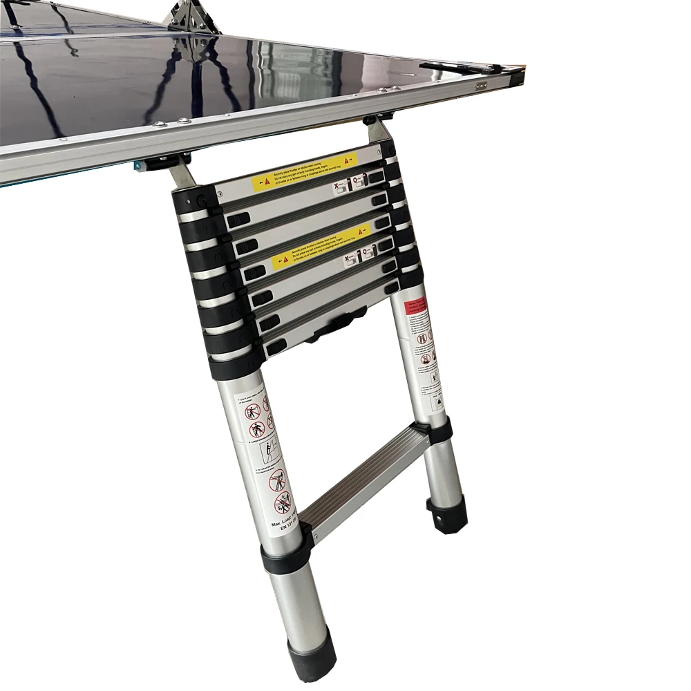 Outdoor camping rooftop tent connection ladder multi-key telescopic ladder Climb the ladder