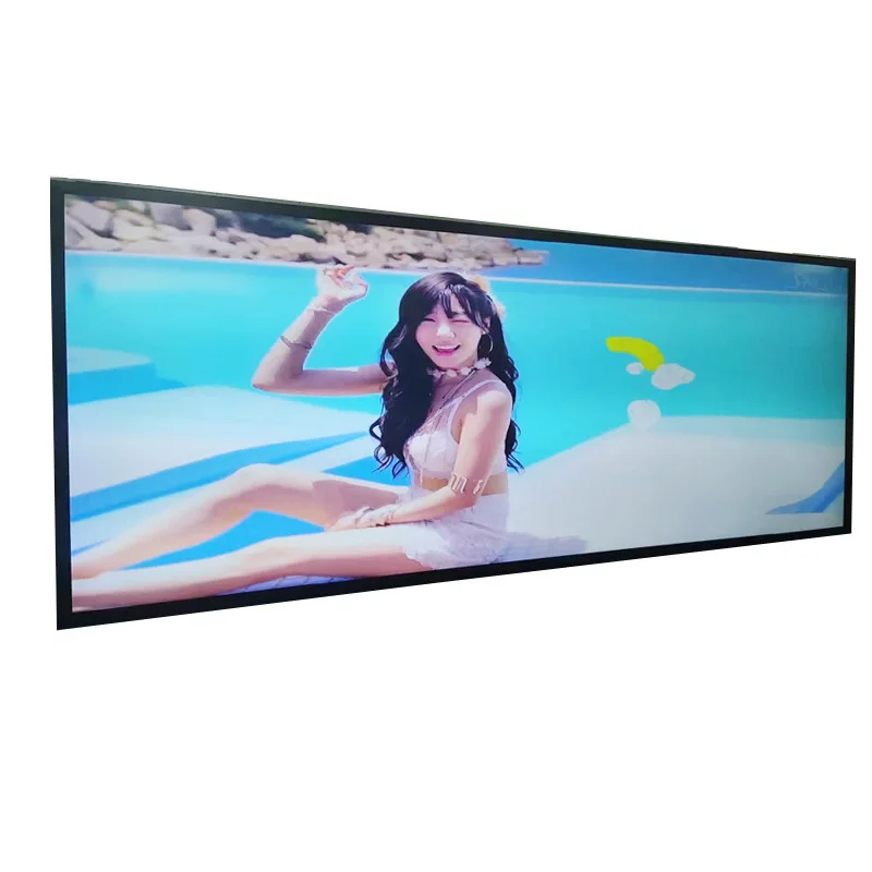 Hot sell 49.5 inch New Ultra Wide Stretched Bar Lcd Advertising Display Ads Player Lcd Commercial Ultra Stretch Bar Screen