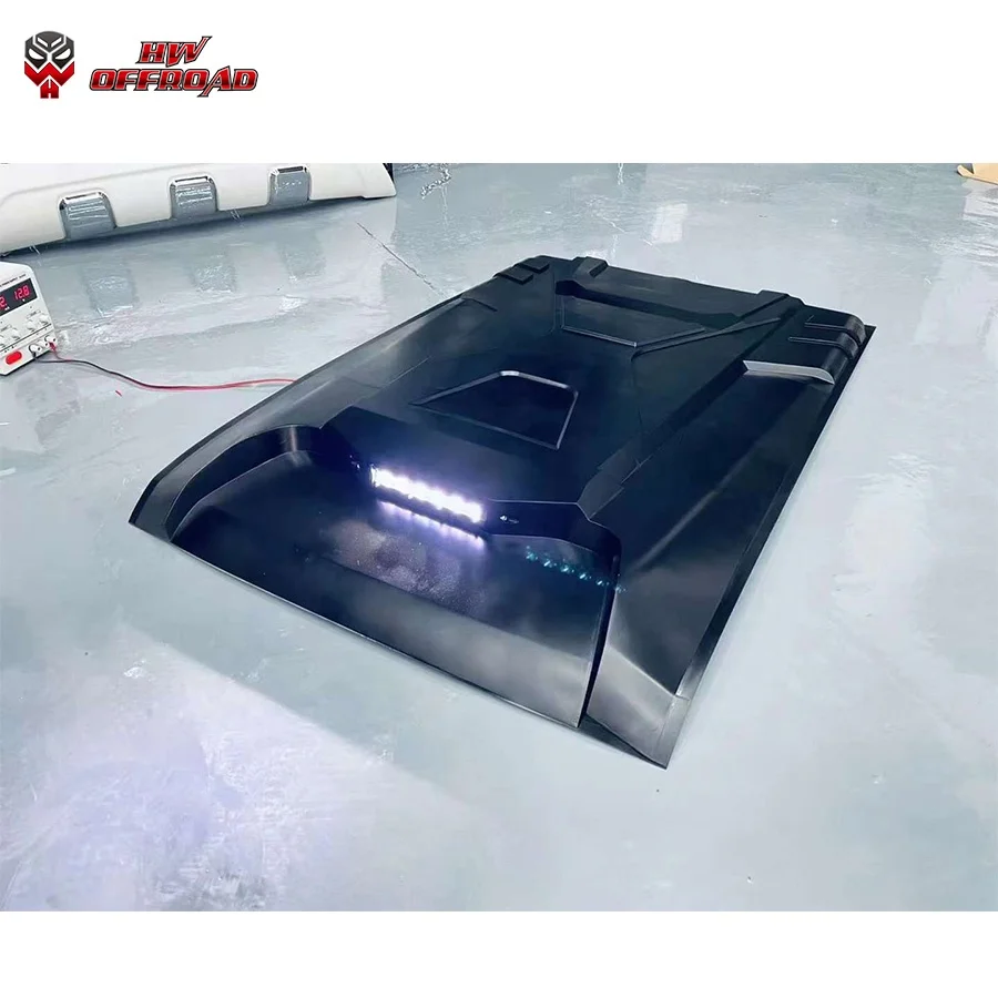 Car Exterior Parts Accessories Hood Scoop Bonnet Scoop Cover With LED  Light  Black Vent Scoop For Ranger T8 20118+