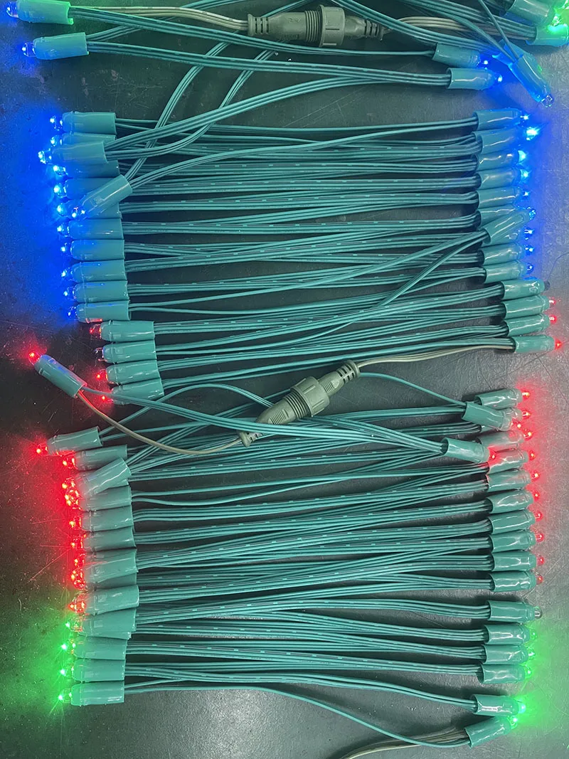 DMX 512 green white  black cable  RGB 12mm pixels led light for garden  supermarket home use