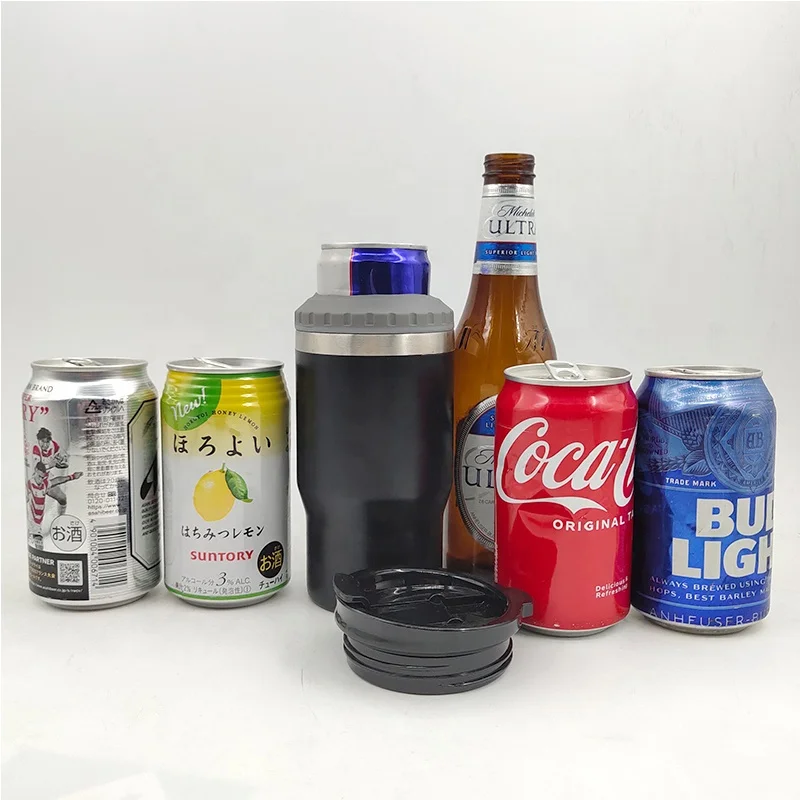 RTS 14oz can beer cooler stainless steel 304 Vacuum Insulated 14oz Drinking Cup 4 in 1 Beer Chiller