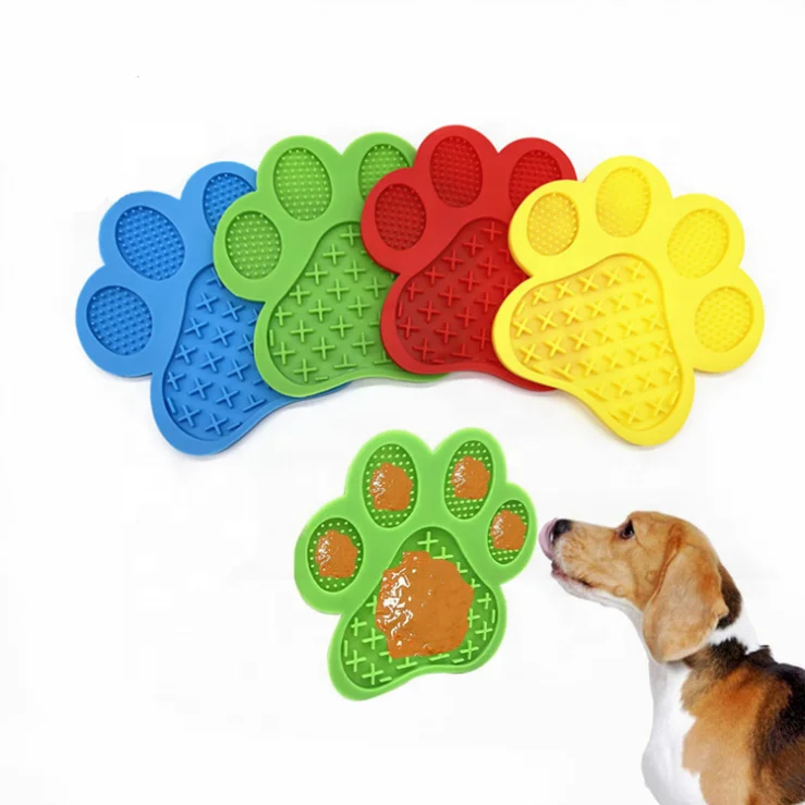 Factory Dog Bowl Slow Feeder Customized New Silicone Paw Bath Dog Licking Pad Pet Bowls & Feeders Dogs Nad Cats Eating Slow