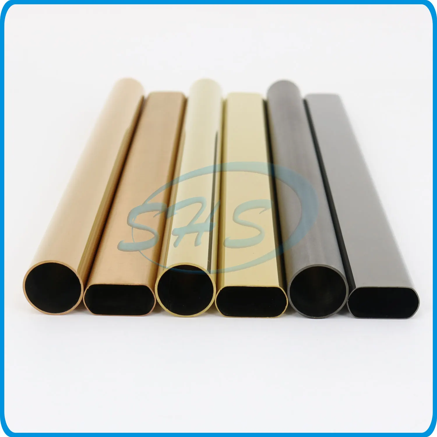 SS 201 304 316 stainless steel color oval tubes with mirror & golden black rose golden PVD plated Tube for fence furniture etc