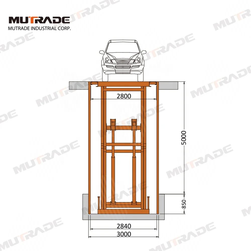Hydraulic Car Elevator Garage Pit Parking Scissor Car Lift