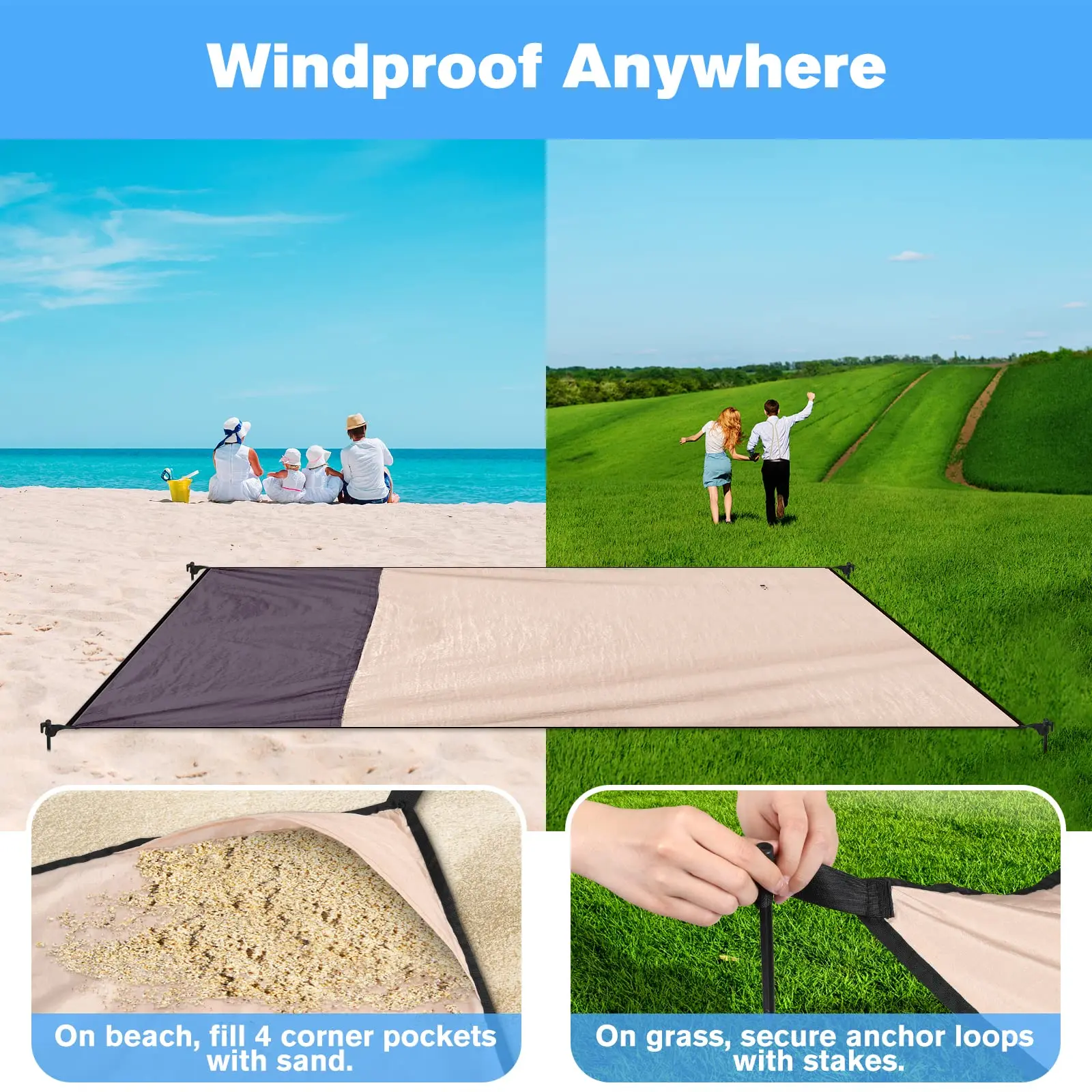 Extra Large Sand Free Blanket Waterproof Sand proof Beach Blanket Beach Mats