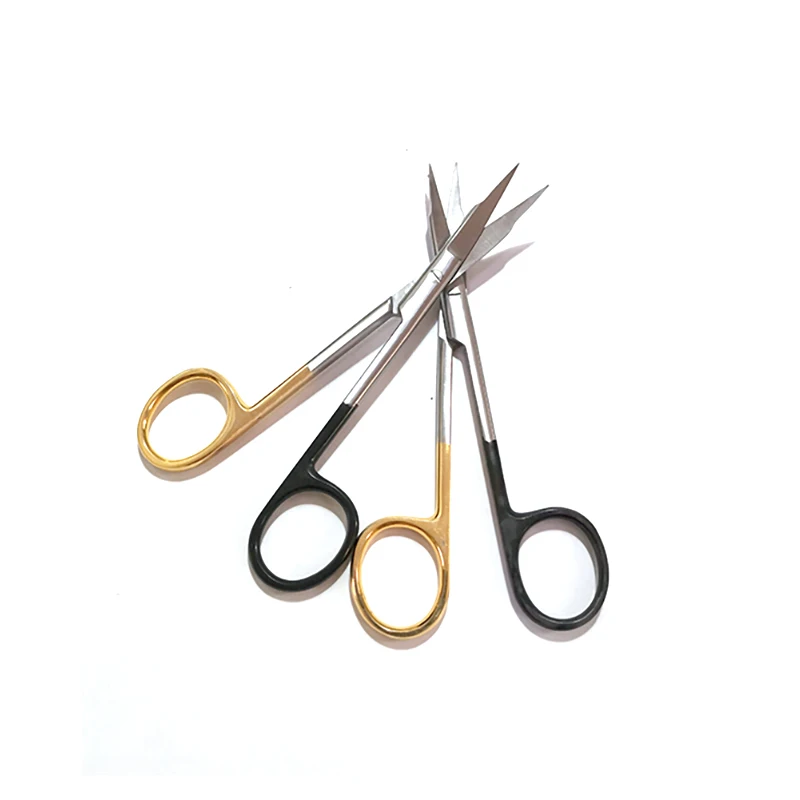 Stainless steel scisssors golden handle goldman fox Curved tungsten Carbide TC Scissor 13cm Dental Surgical Instruments