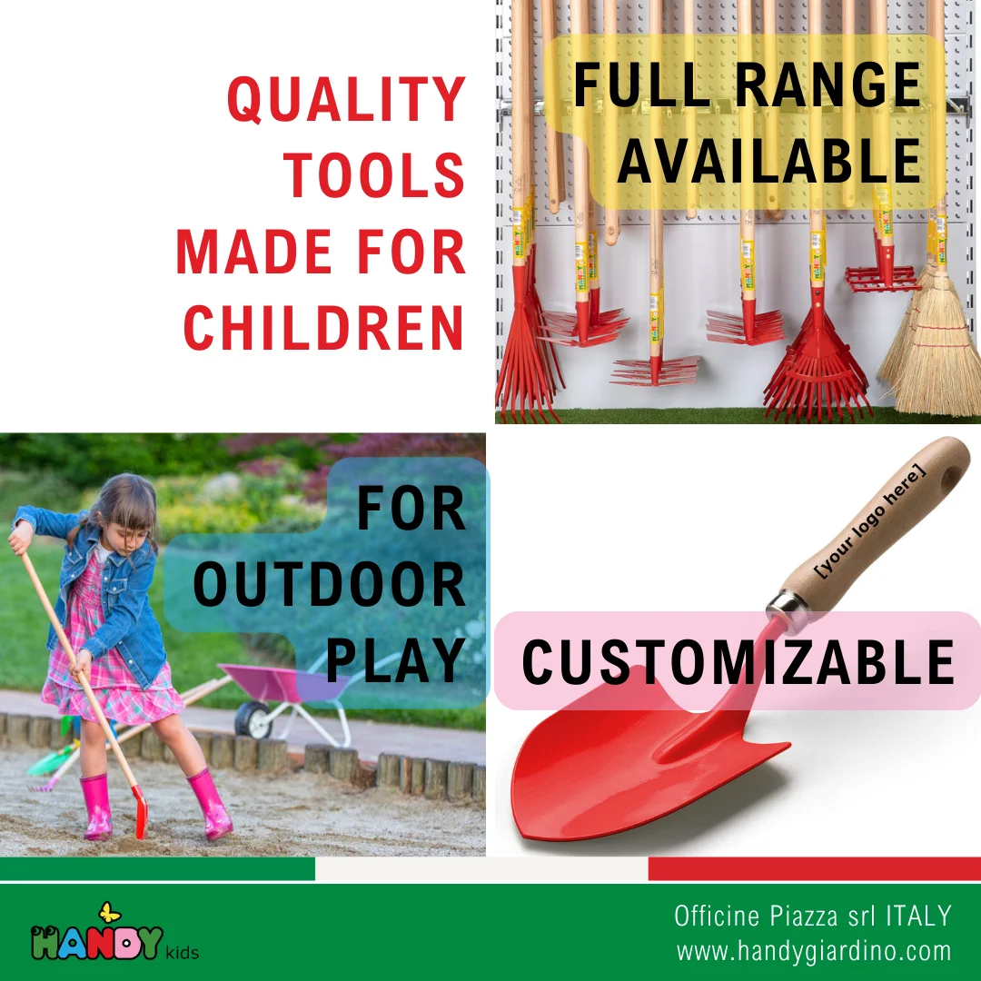 Best quality toys small hoe heart shape steel and wood for children outdoor play in the garden or sand