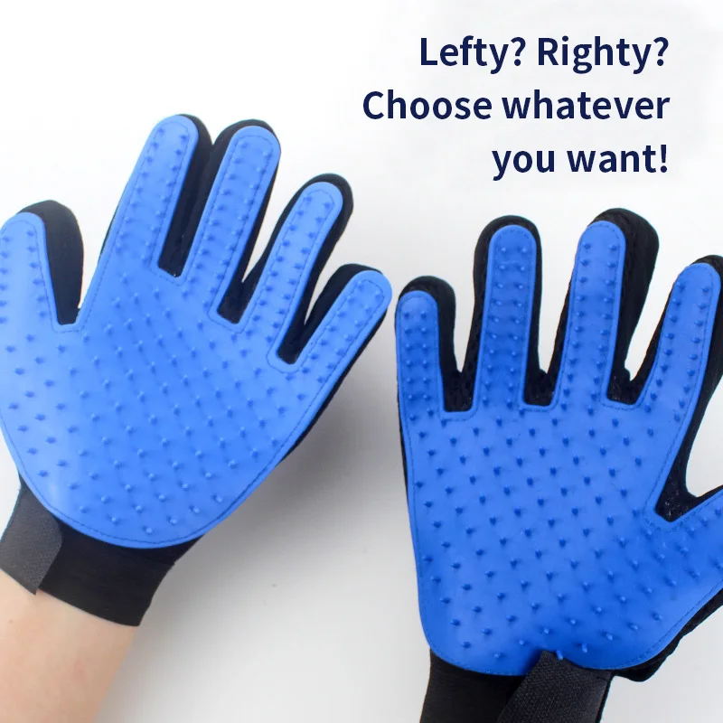 New Blue Pink Pet Cleaning  Bathing Gloves Pet Bath Comb Brush TPE Dog Cat Deshedding Gloves