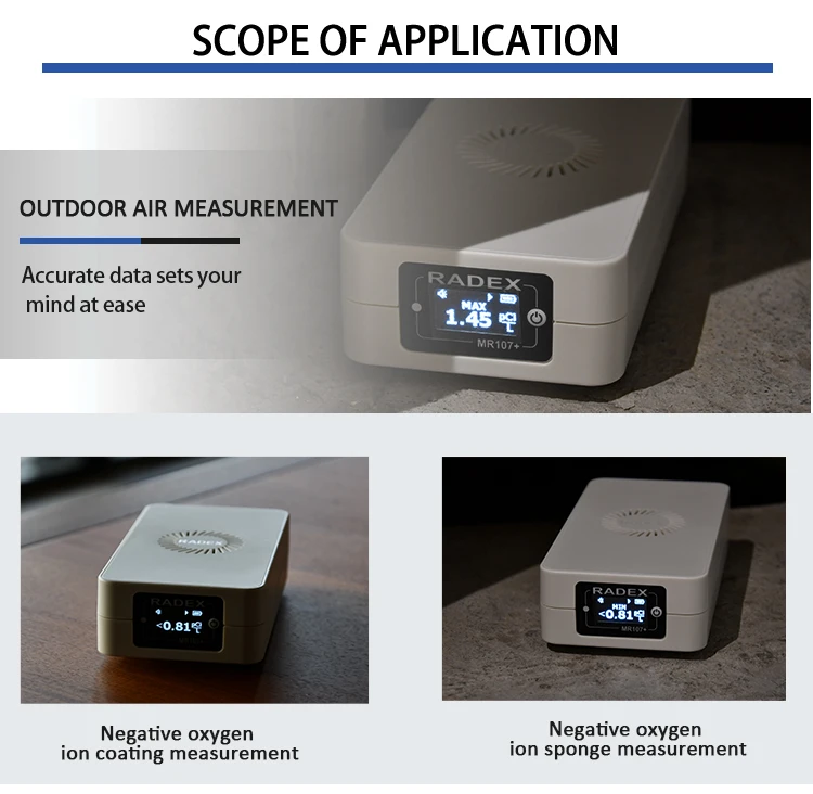 Radon detector application range