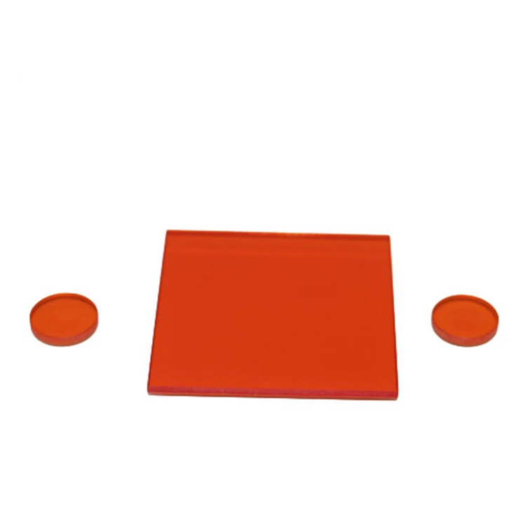 customize selective absorption long pass Orange glass for optical instruments optical filter