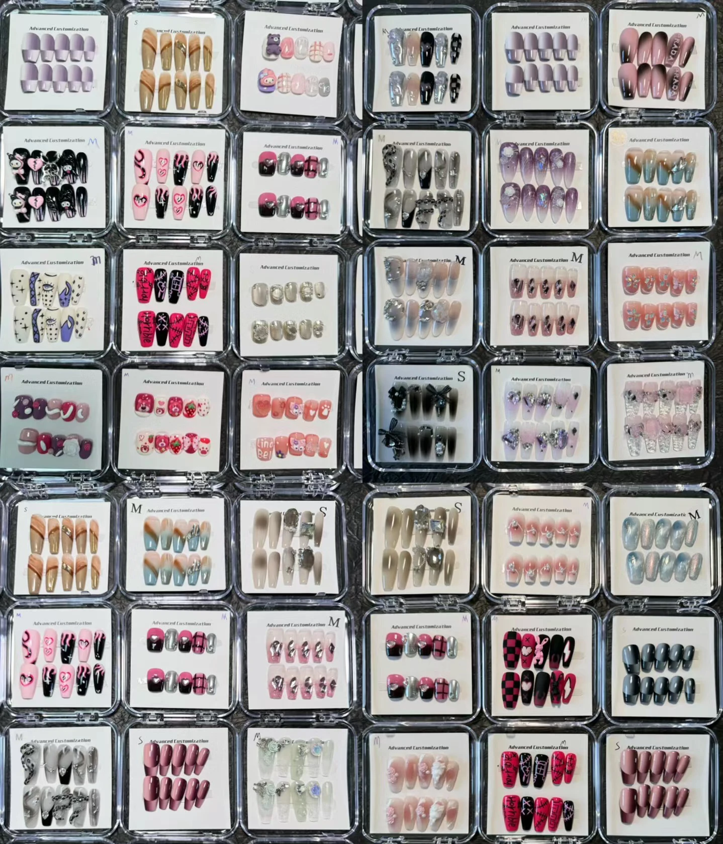 Super Flash Press on Nail 2023 Press on Nails and Lashes Sets Style Crystal Luxury Hot Sale Customized Nails Art Acrylic Finger