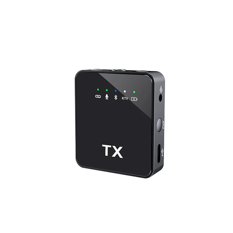 2.4G Wireless Recording Microphone System with Transmitter Receiver Clip-on Lavalier Mic for Vlog Video Recording