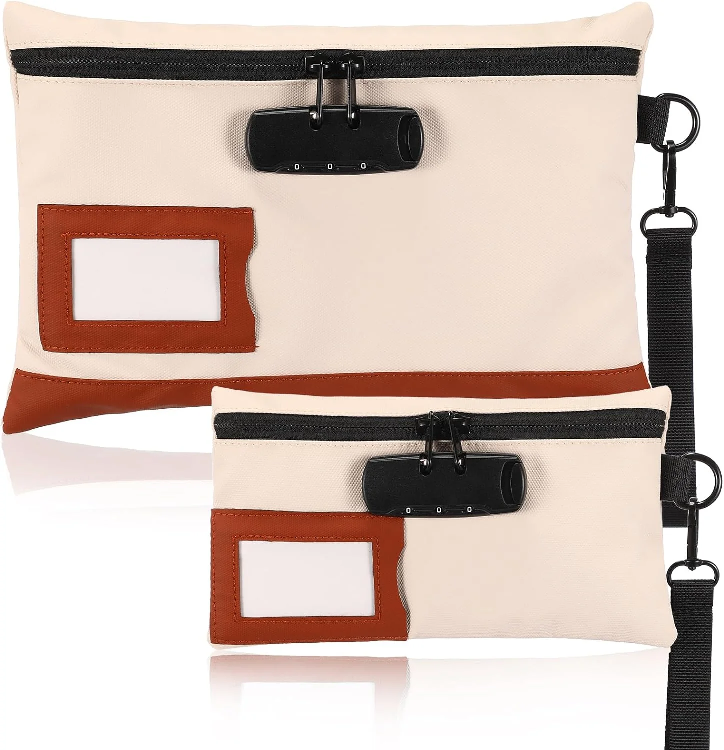 Custom Wholesale Travel Fireproof Men Pencil Pouch Document Bag With Combination Secure Money Bag With Lock