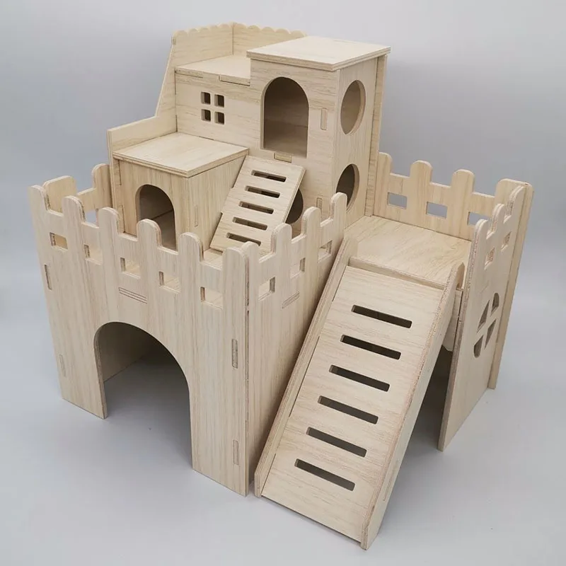 2023 Hot Sale Wooden Hamster Cage Economical Pet Supply for Chinchilla and Guinea Pigs