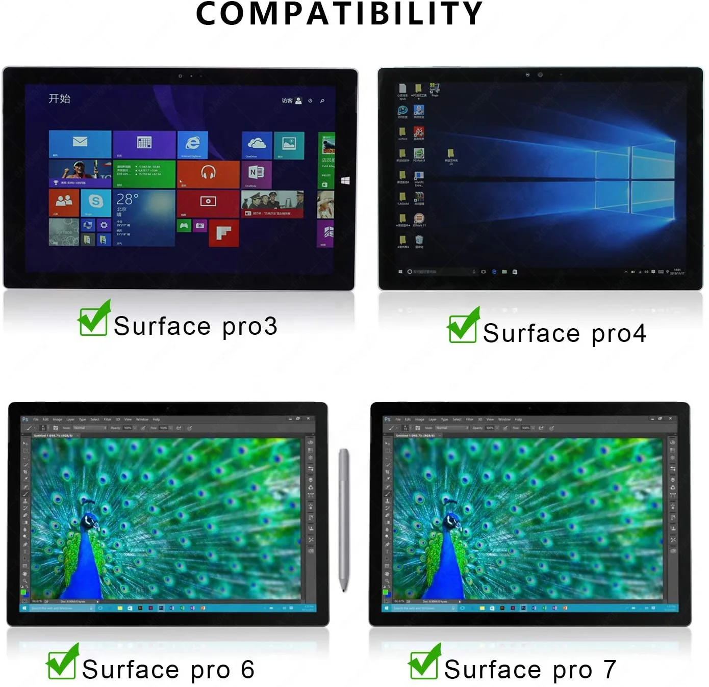 For Microsoft Surface Pro 3 4 Tablet Wireless Backlight Touchpad Keyboard For Surface Pro 7 5 6 Turkish Russian Arabic Keyboard