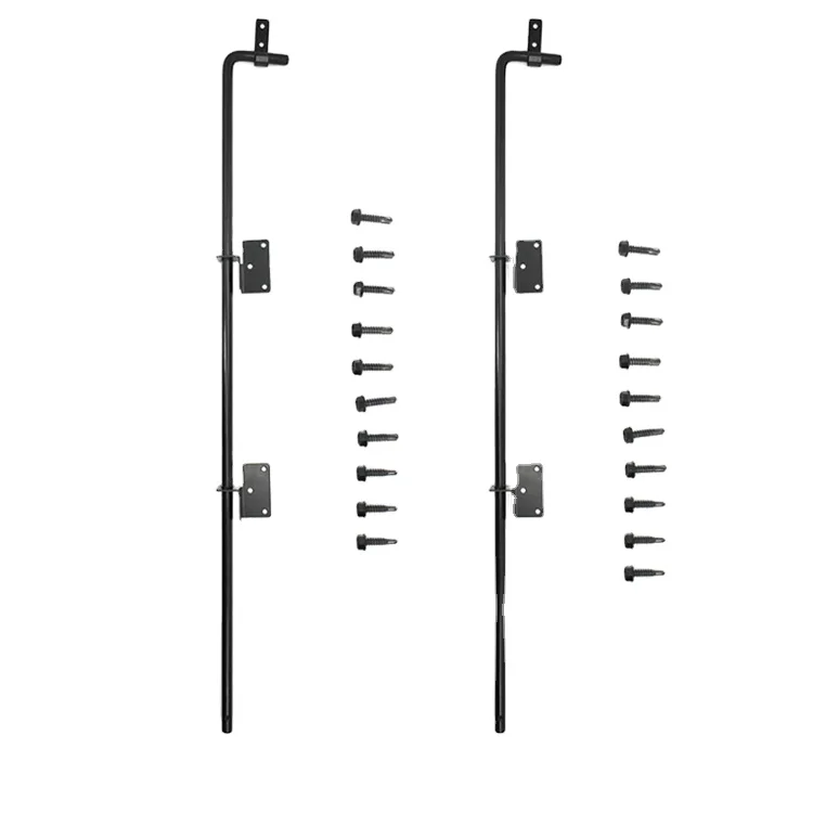 rods metal door 2 pack black door hardware cane bolt heavy duty gate rod steel black pack magnet curtain
