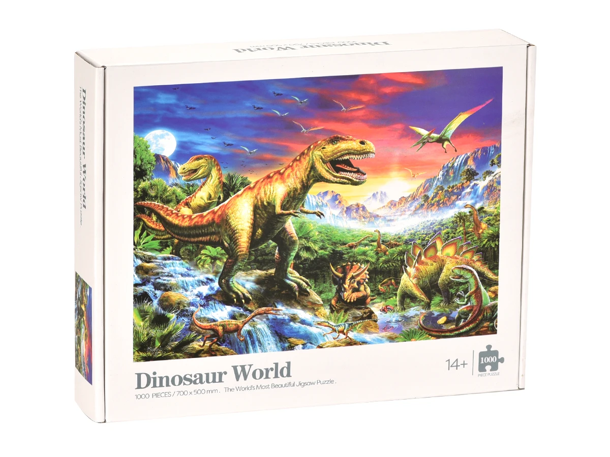1000 PCS Animals Painting Paper Cardboard Puzzle Toys Jurassic Dinosaur Shape Jigsaw Puzzle Game