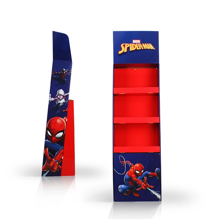 Custom Design 4 Tiers Supermarket Promotion Corrugated Retail Display Pos Cardboard Floor Display For Toys