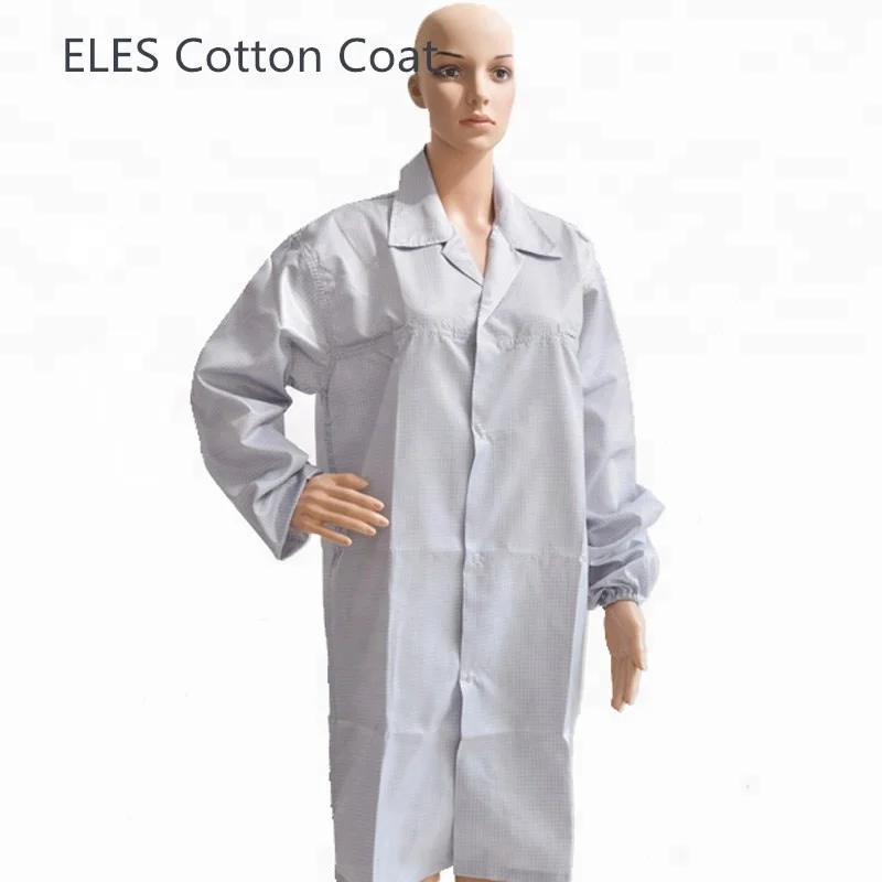5mm TC Cotton Esd Lab Coat Logo Stripe Anti-static Suit Washable Reusable Workwear Anti Static ESD Clothes For Cleanroom Room