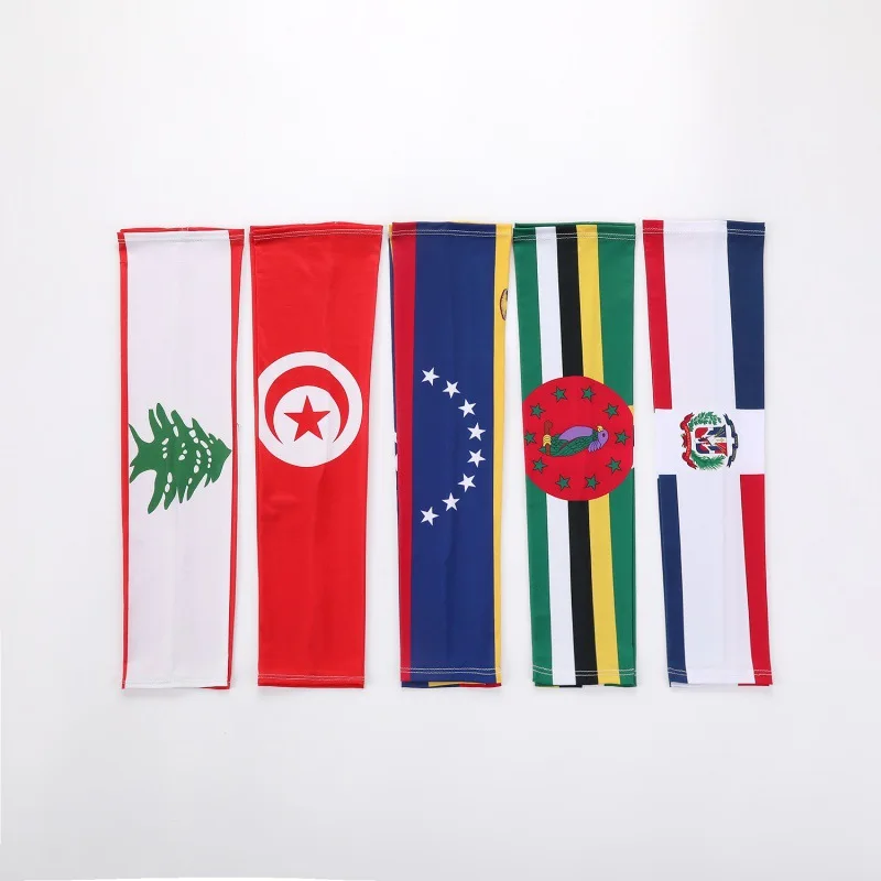 Outdoor Sport Cycling Sun Protection Arm Sleeve World  Cup Country Flag Print Ice Silk Arm Sleeve
