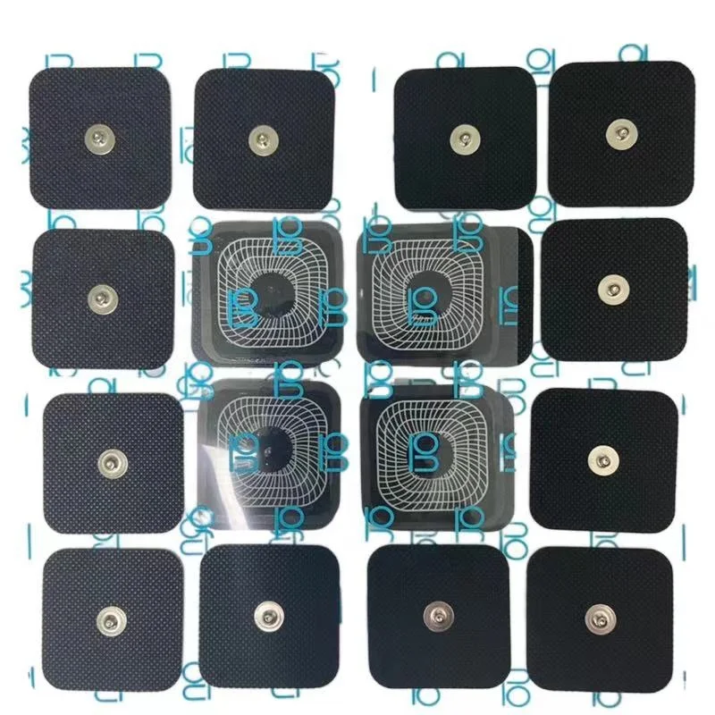 Non-Woven Fabric Compex  Pad tens Replacement Conductive Rubber Tens Unit Ems Adhesive Electrode 5*5 silver  Compex buttons