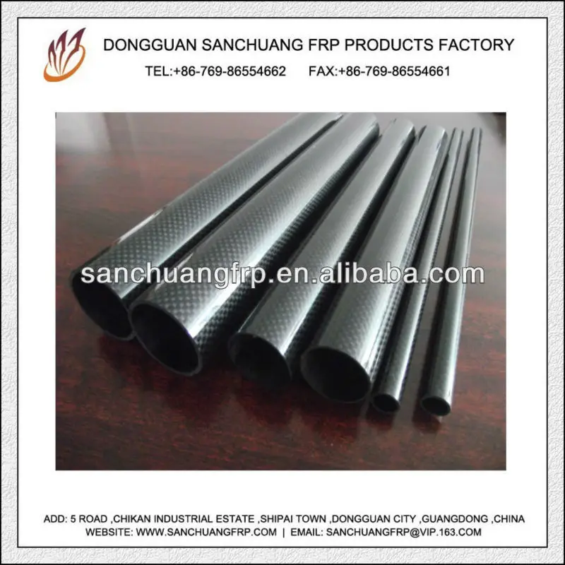 
Dongguan Sanchuang Custom Winding process Carbon Fiber Tube with 3K Surface 
