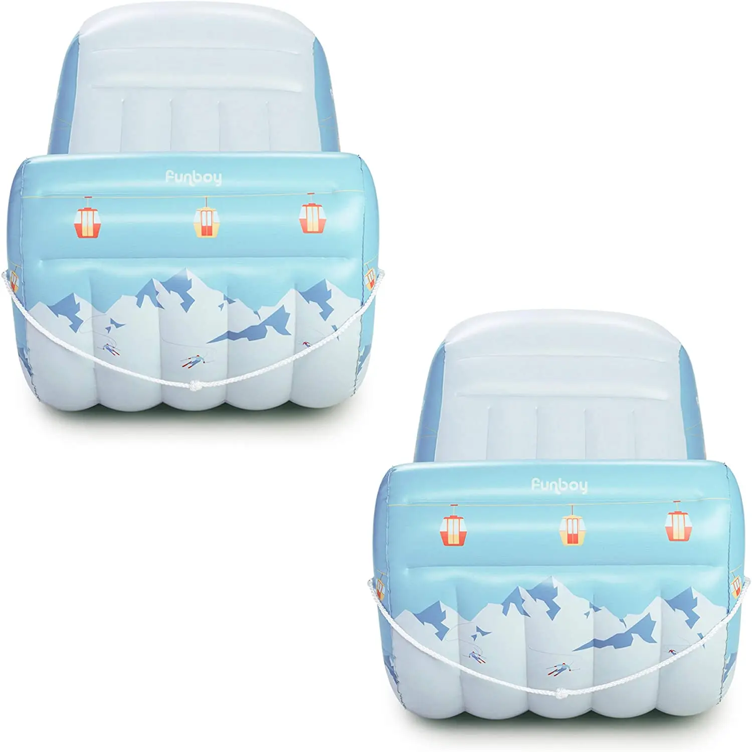 double Snowmobile,PVC Inflatable Luxury Alpine Mountain Sleigh, Winter Snow Sled for 2 person Toboggan