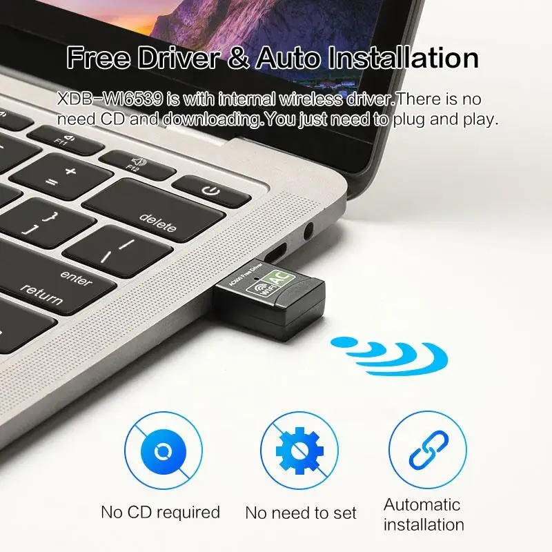 Original Factory Price Free Driver 600 Mbps WiFi Adapter Receiver Wireless USB Ac Dongle WiFi